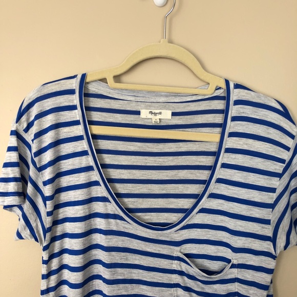Madewell Anthem Blue & Gray Pocket Tee - Picture 4 of 6